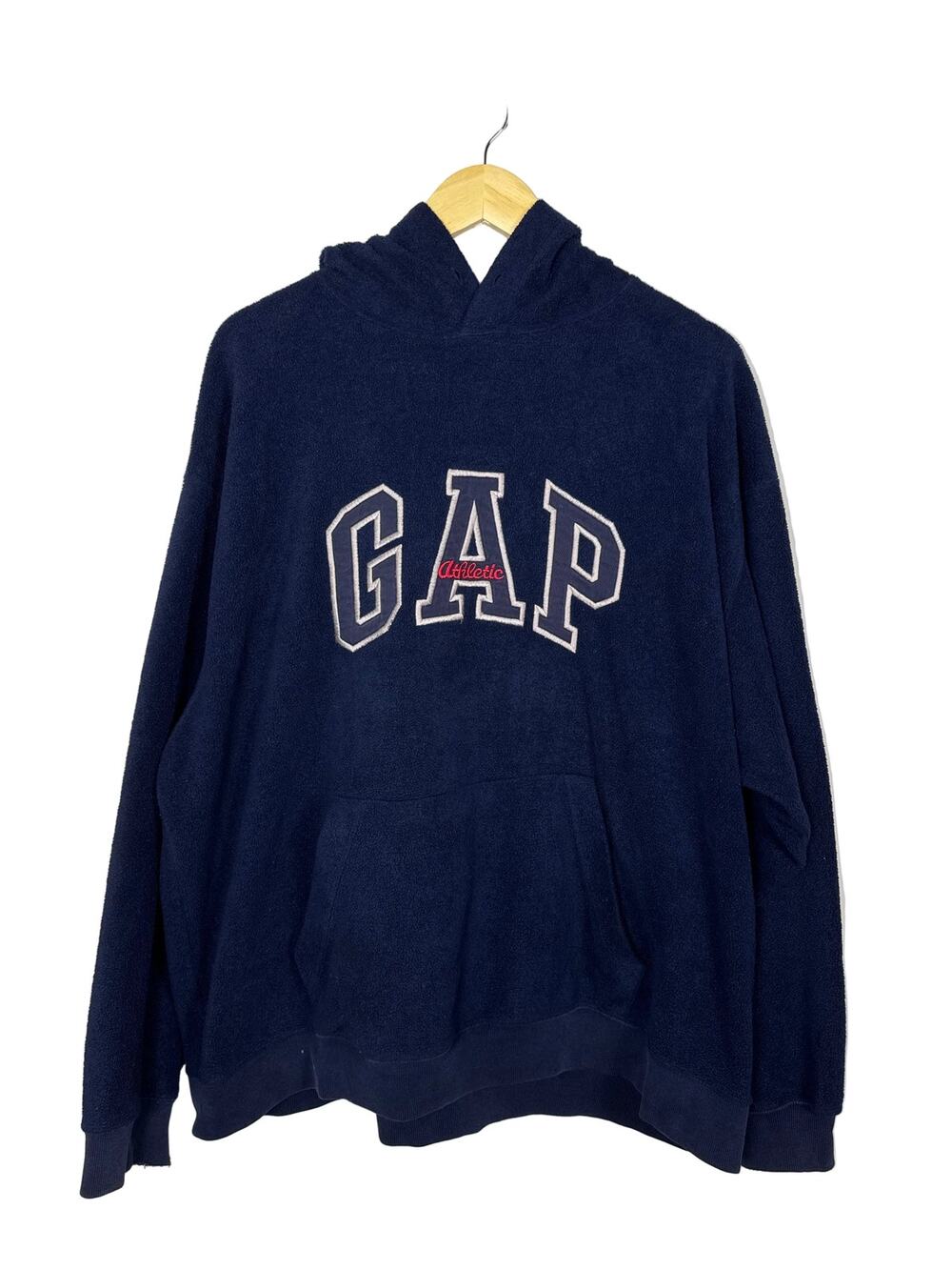 VTG GAP Spellout Fleece Hoodie XL Oversized Pullover Y2K Retro Streetwear